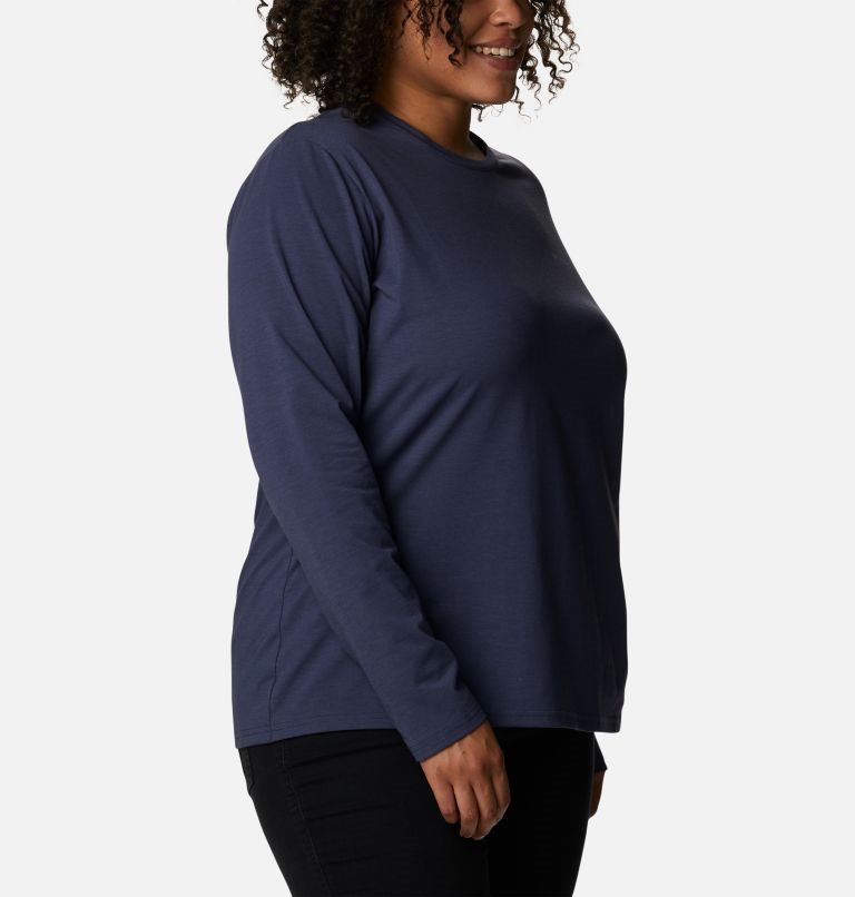 Women's Columbia Sun Trek Long Sleeve T Shirts Navy | Plus Size CA-QC8A0